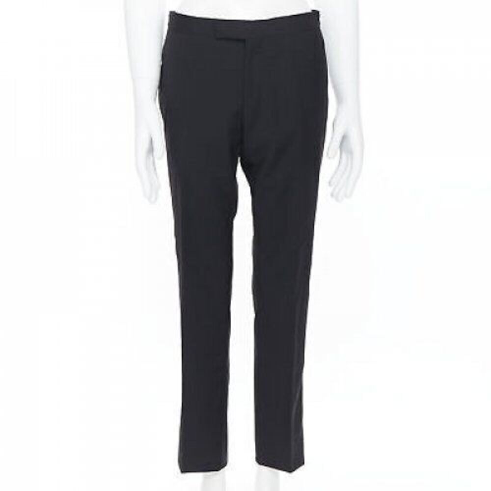 Dries Van Noten wool cotton blend striped cropped trousers